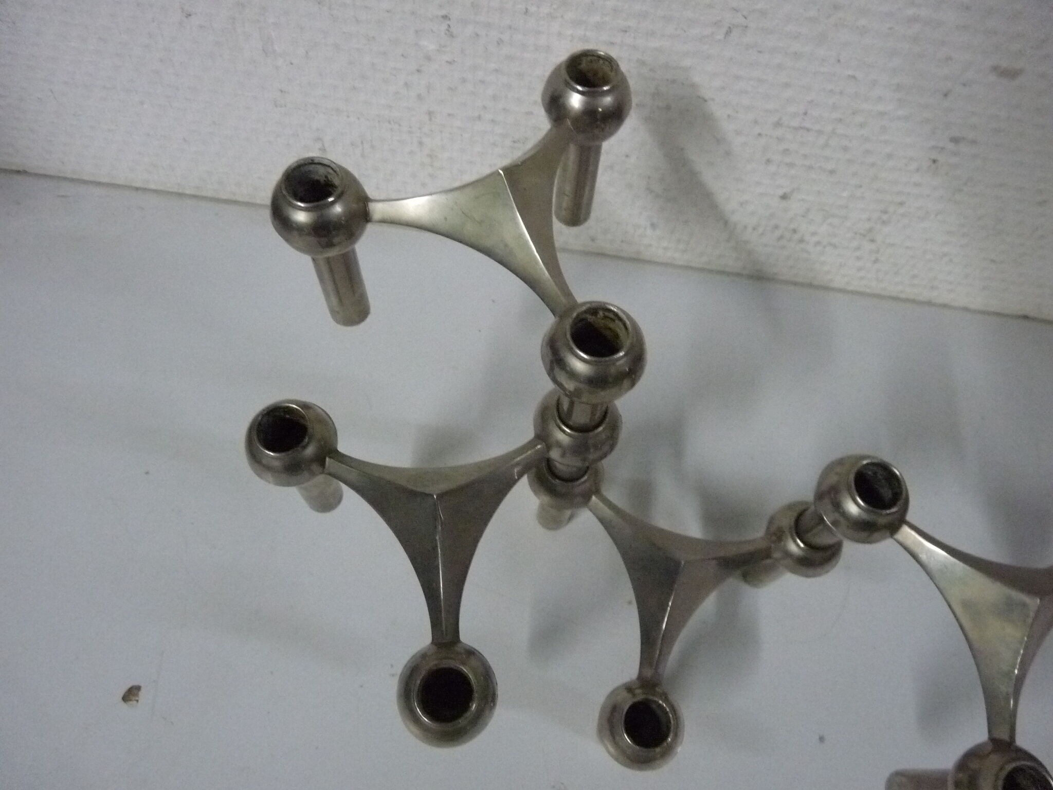 Lot of 4 chrome Nagel candlesticks
