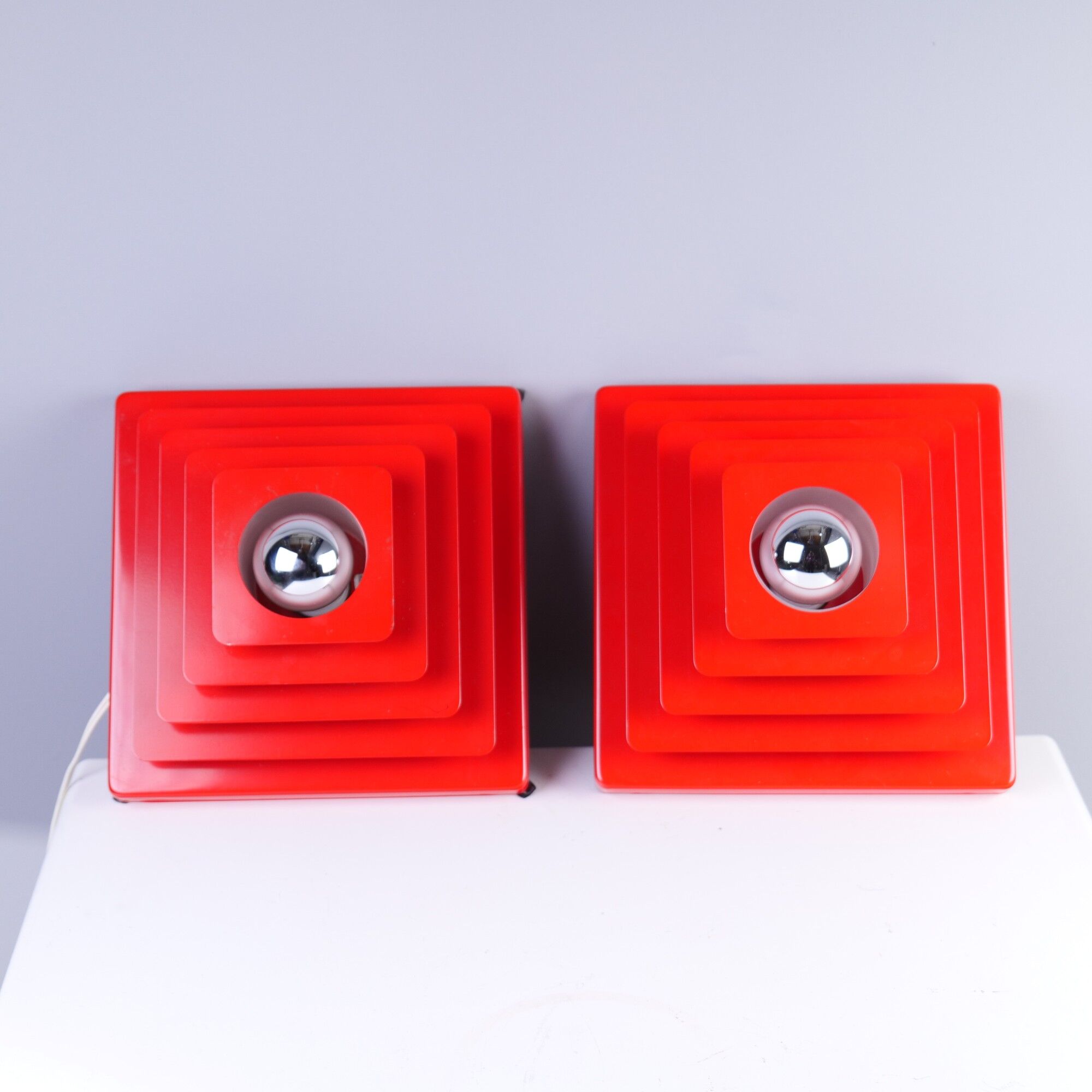 vintage german space age wall lamps set of 2