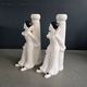 Pair of Pierrot candlesticks in earthenware - 1980s