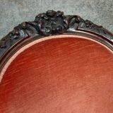 Very large Louis XV style mahogany banquette with medallions from the 19th century.