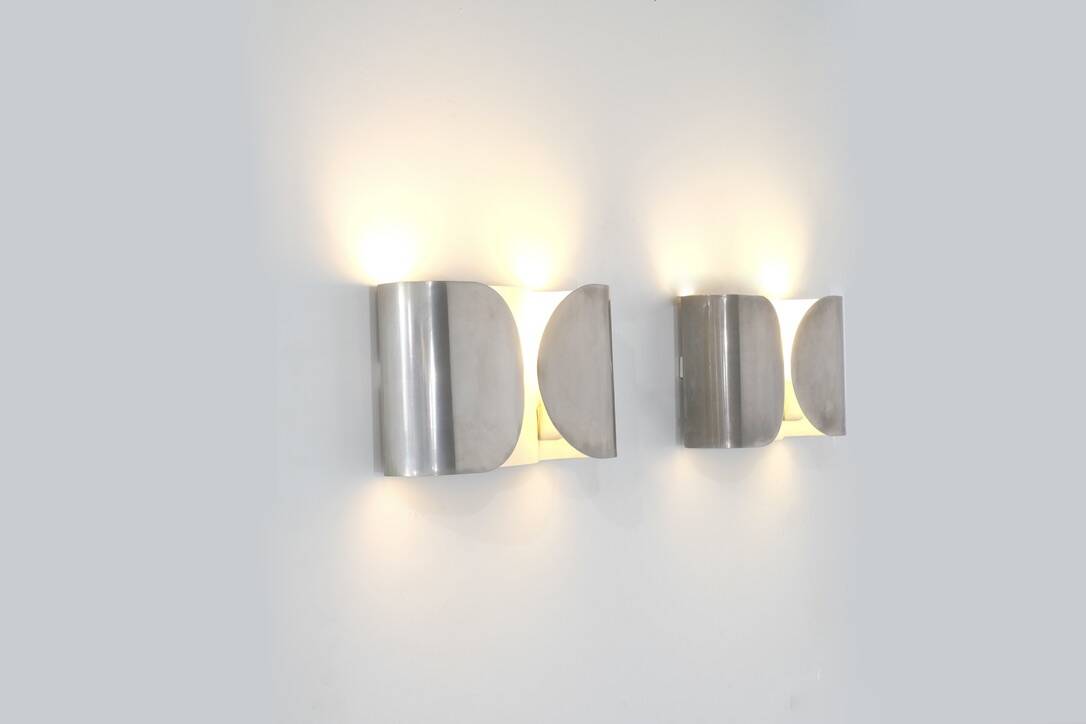 Wall sconces "Flogio" by Tobia & Afra Scarpa for Flos, Italy 1960s.