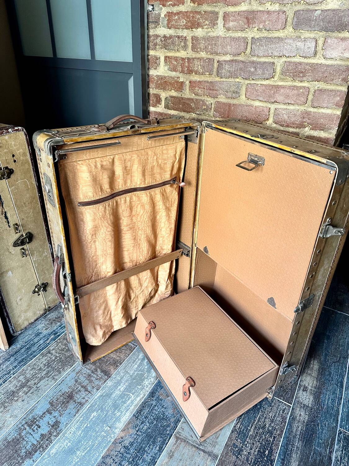 Antique cabin trunk in vellum
