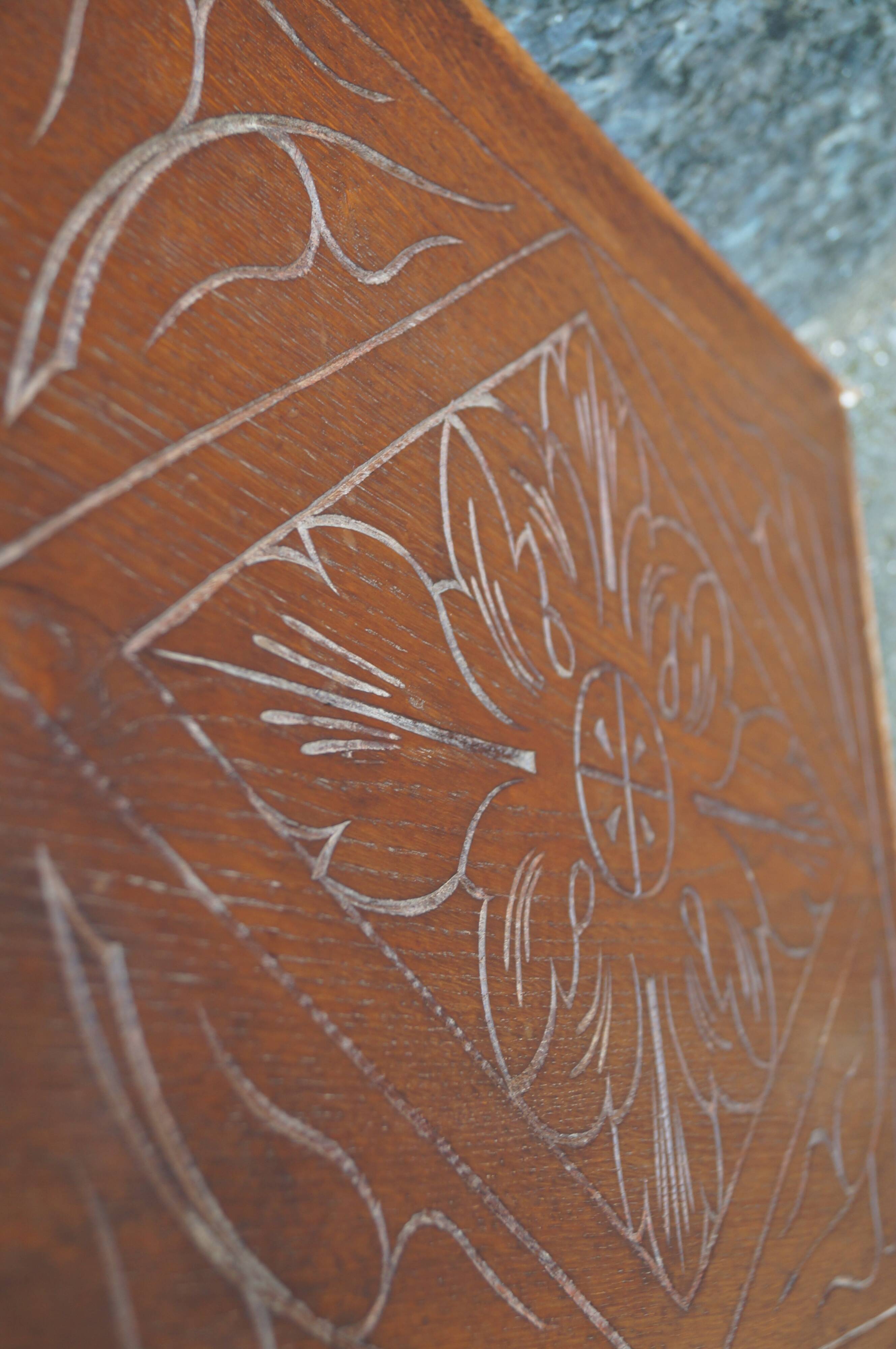 Carved wooden door pediment