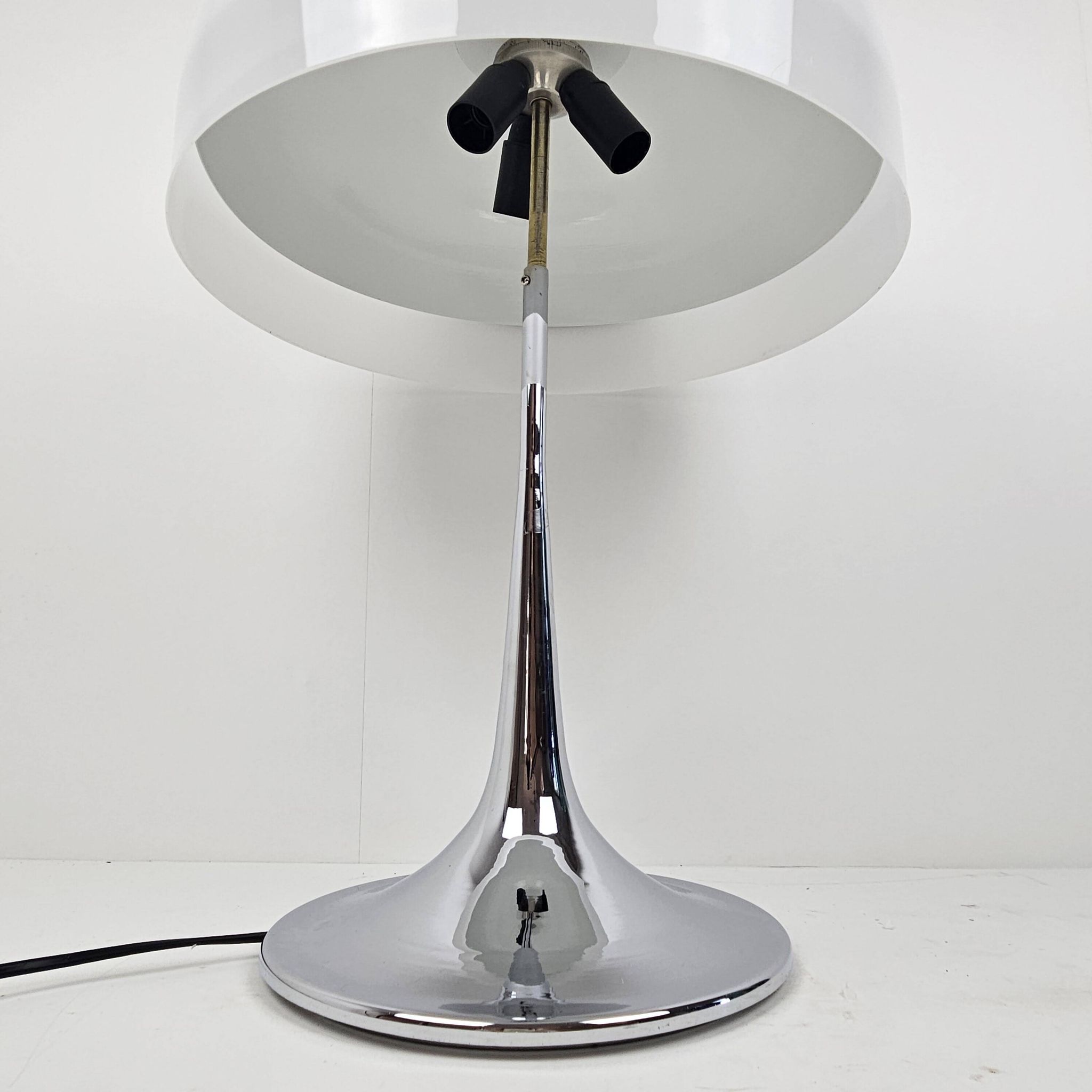 Mushroom Table Lamp in Chrome, Italy 1970's