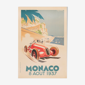 Ancienne Affiche Publicitaire - Monaco 8 Août 1937