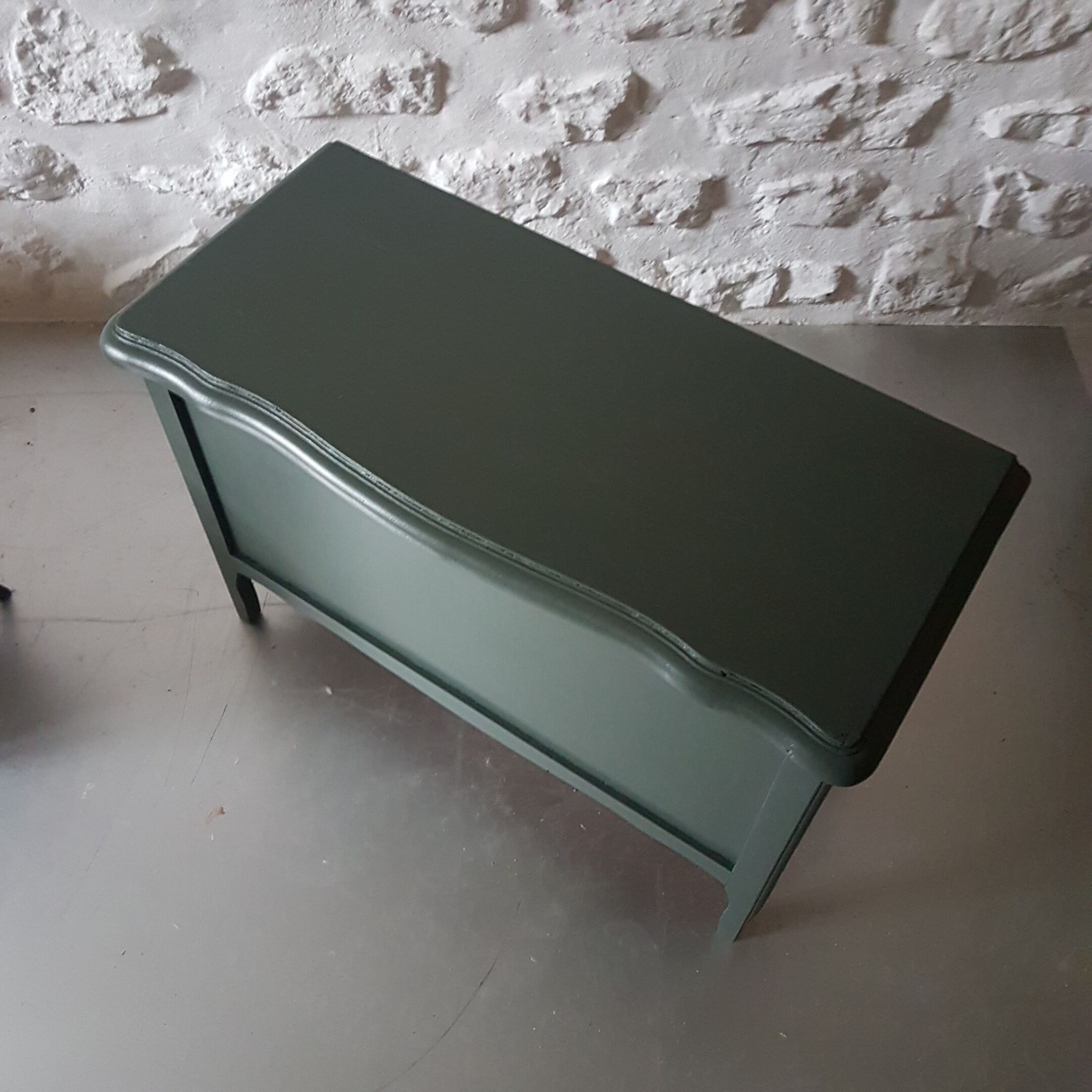 Green vintage wooden chest