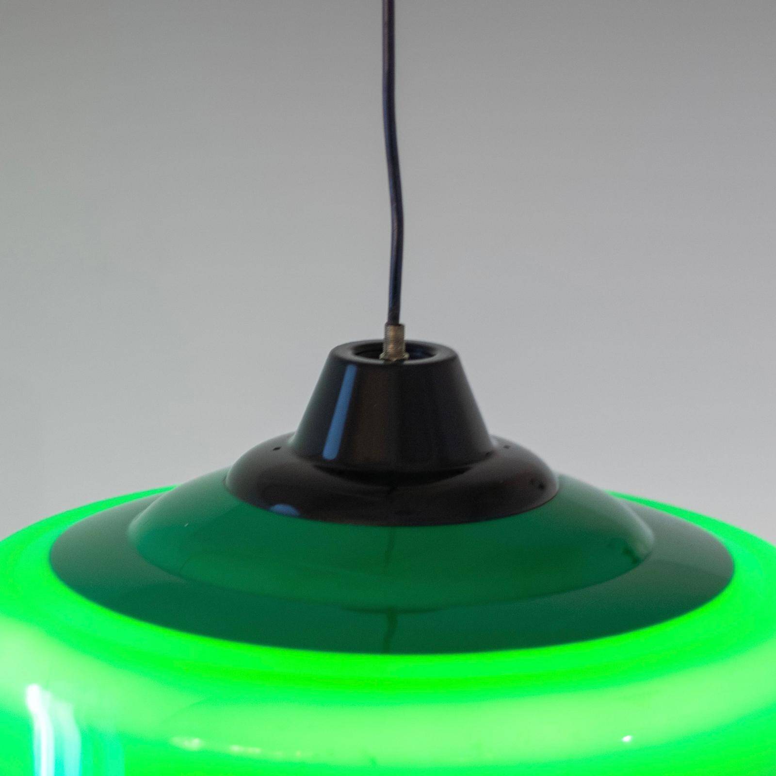 Lustre de billard vintage italien vert, années 1970
