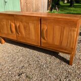 1970s brutalist solid elm sideboard