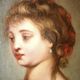 Oil painting on canvas girl portrait late 18th
