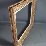 Montparnasse frame with keys carved ceruse wood 62x53 cm, foliage 46x38 cm SB