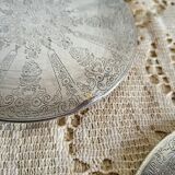 Set of 2 Silver-Plated Metal Coasters for Carafes or Bottles, Swedish