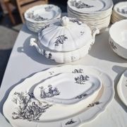 Salins earthenware table service model Chantal, 55 pieces.