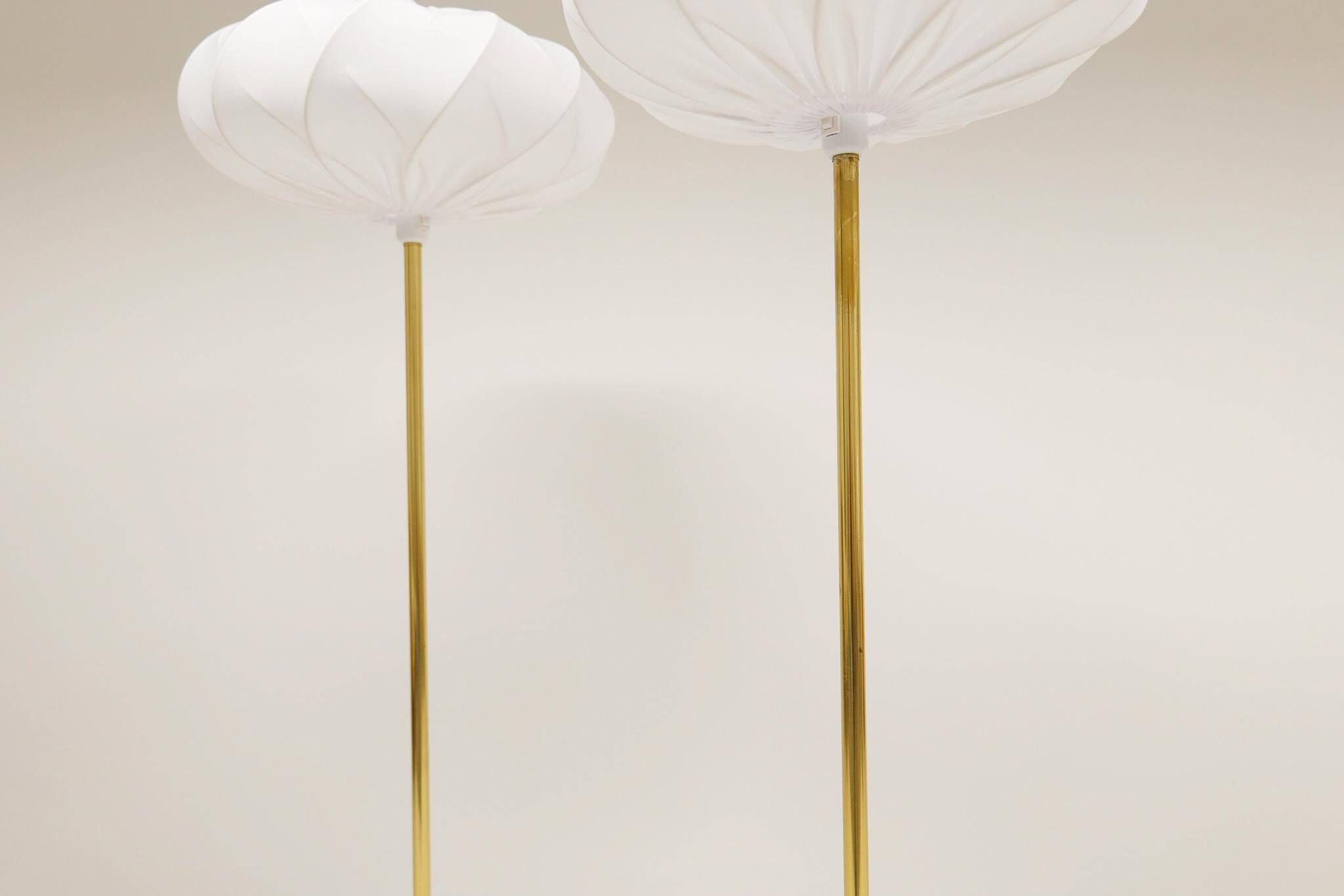 Modern Scandinavian floor lamps in brass "ENCO", Sweden, 1970s