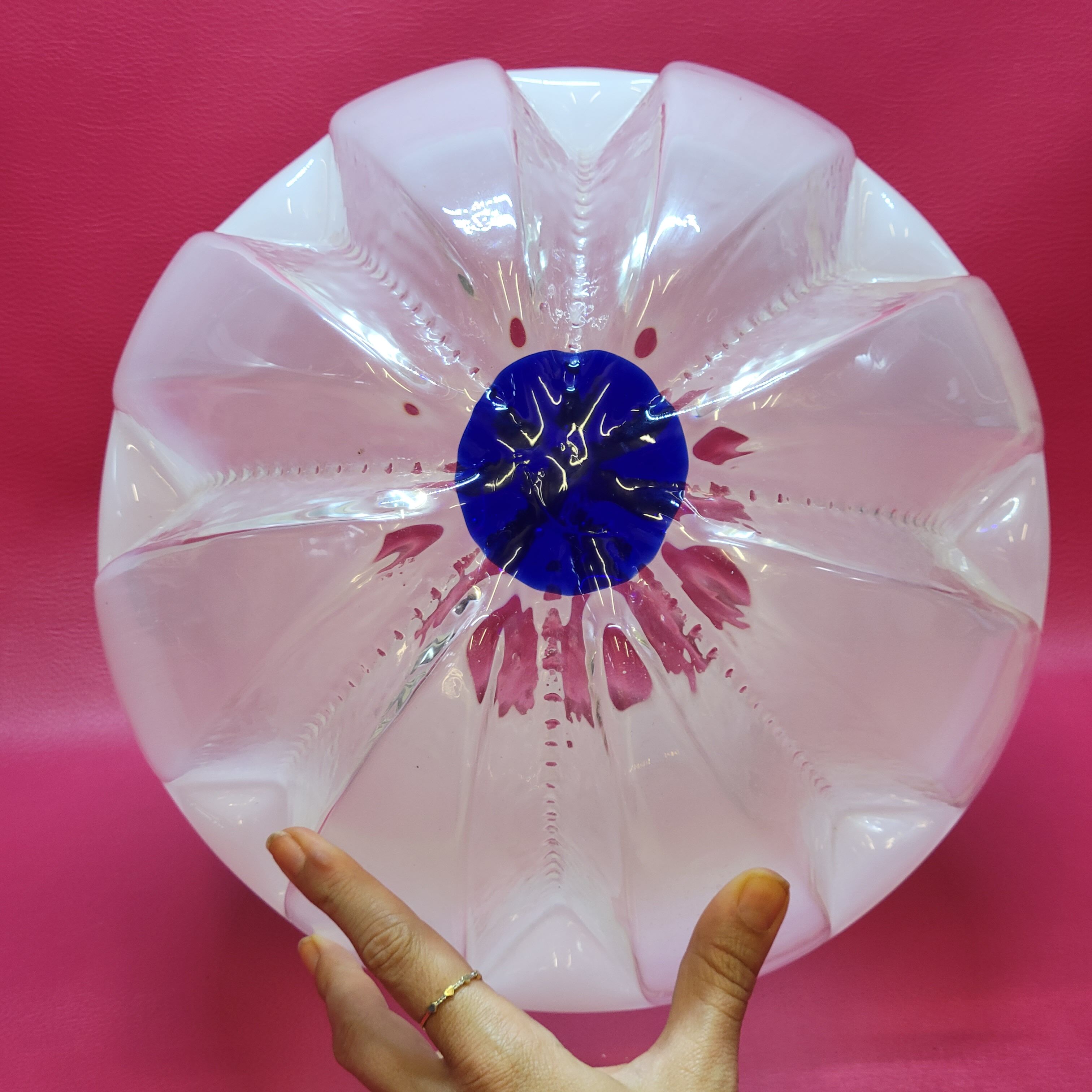 Globe Boule Pour Suspension Ou Lampe Lampadaire Vintage Mazzega Italie 1970 30cm