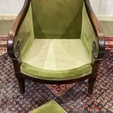 19th-century bergère in mahogany