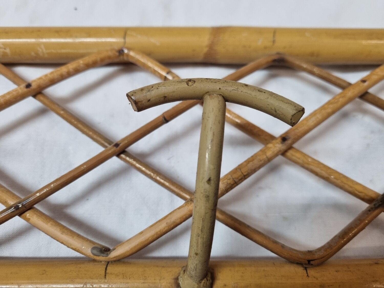 Wall rattan coat rack from 1960