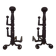 Large pair of wrought iron fireplace andirons. France, 19th century.