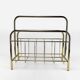 Graphic magazine holder in golden brass 70s