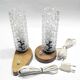 Pair of matching bedsides in light wood and 1960s glass