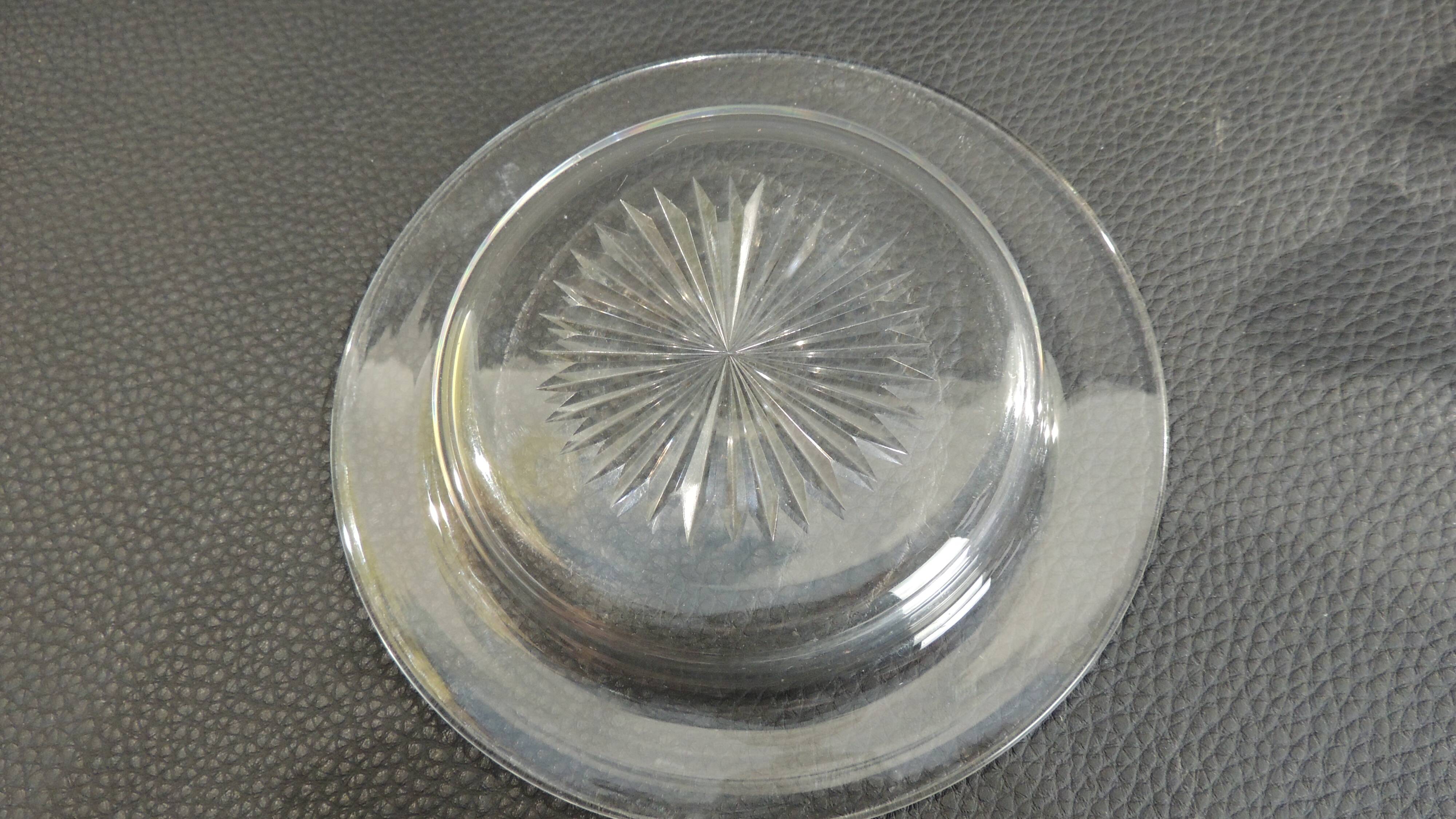 Webb Corbett crystal butter dish / vintage