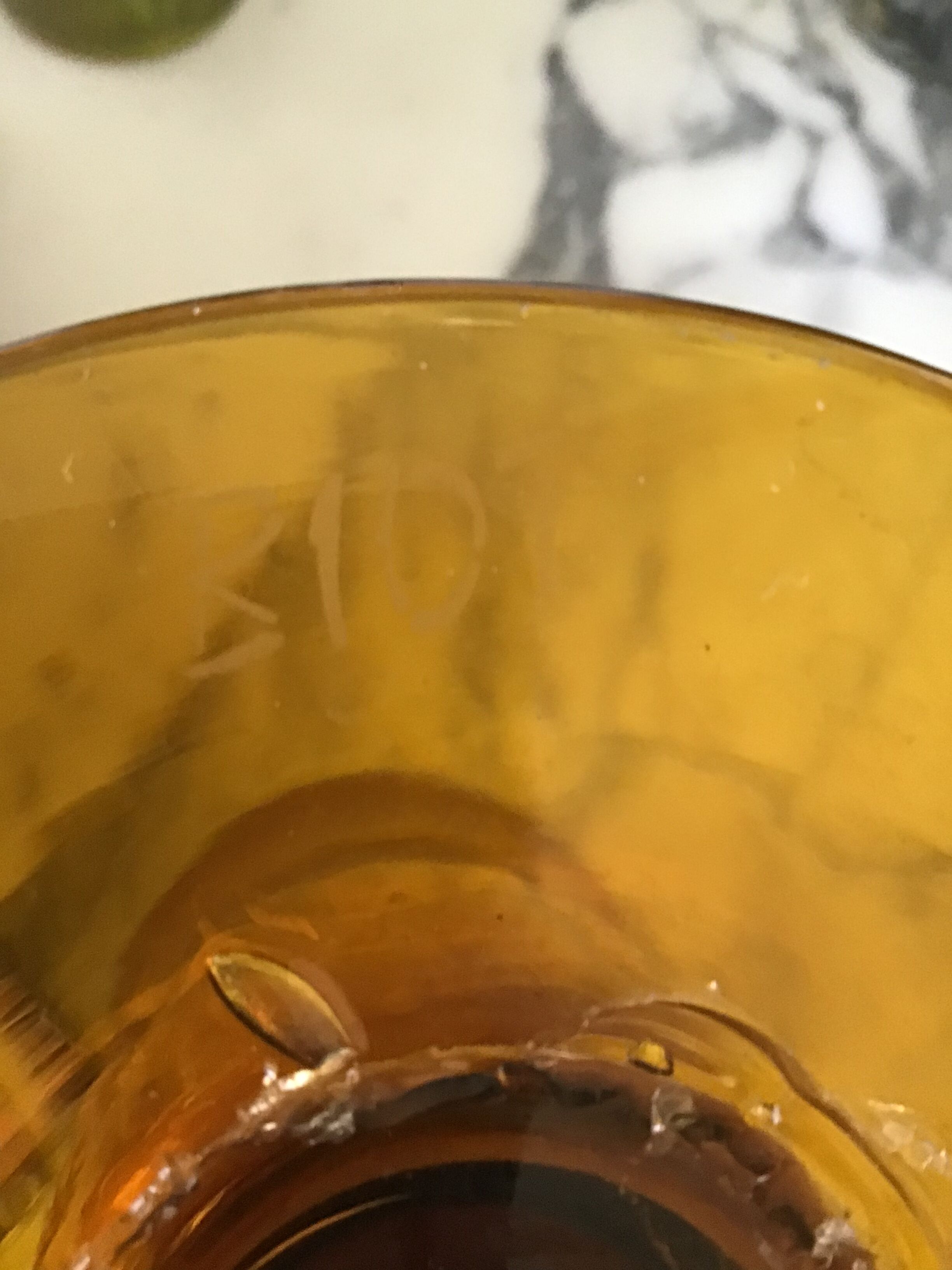 Bubble glass vase and breath of the famous glassworks of Biot sign