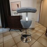 Space Age stool reupholstered, 70s-80s.