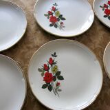 6 dessert plates from Moulin des loups, "Carmen" model, in very good condition