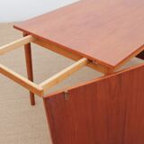 Scandinavian dining table with teak extensions, 4/8 people