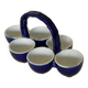 Cobalt Blue Egg Cup Service in earthenware by Georges Dreyfus workshop circa 1900