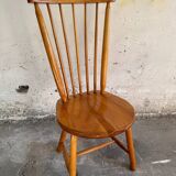 Set of 6 Honey Brown Solid Beech Wood Dining Chairs by De Ster Gelderland, 1960s