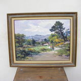 Peinture "Ecole provençale" huile sur isorel