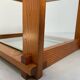 Small glass and pine side table, 1970s