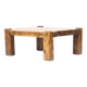 Table basse brutale vintage du milieu du siècle en chêne