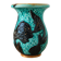 Vintage ceramic vase from Vallauris, 1950s-60s, turquoise and black.