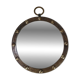 Round mirror with iron frame, vintage