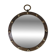 Round mirror with iron frame, vintage