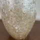 Vintage 80'S white and gold enameled blown glass vase Ht 45 cm