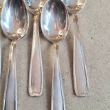 Set of 6 silver plated soup spoons