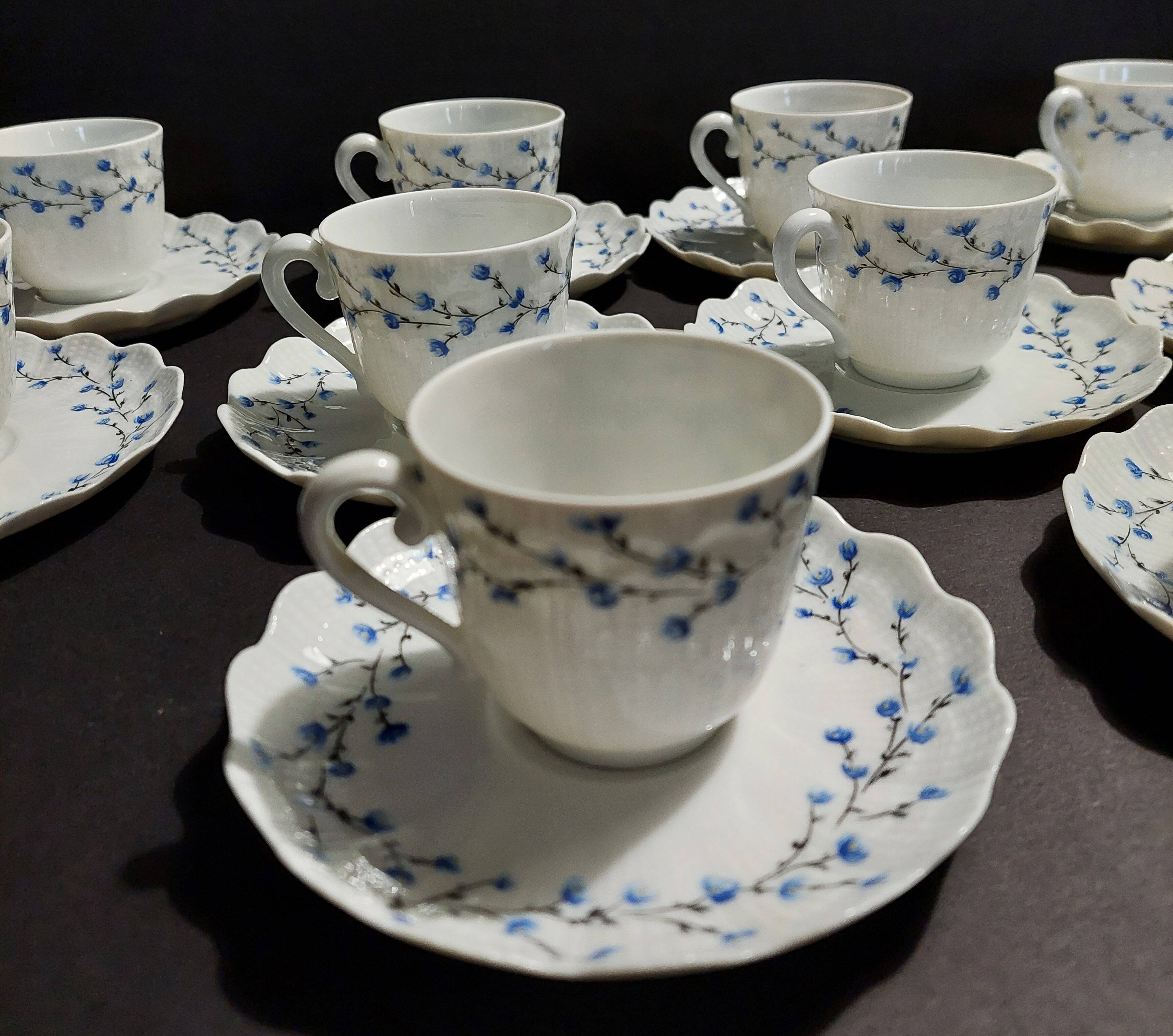 Limoges Giraud porcelain cups set of ten
