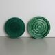 Set of 4 coasters in glass in green earthenware