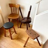 Light and black wooden stool