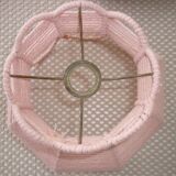 Abat-jour tressé en coton rosé