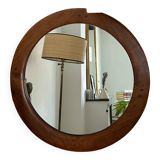 Round wooden mirror