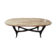 Vintage Italian wood and white marble dining table from 1950s