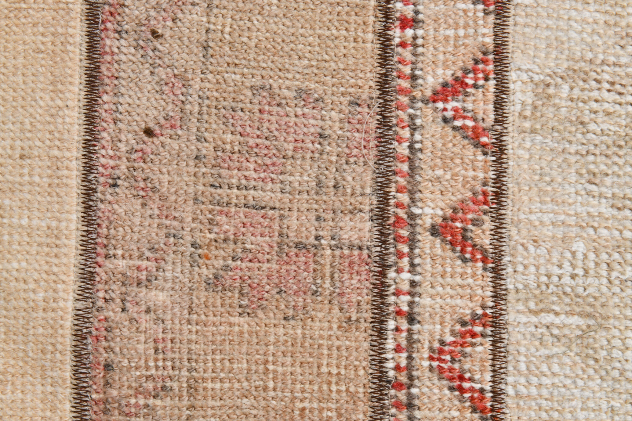 2x10 Narrow Brown Beige Turkish Runner Rug, 69x301Cm