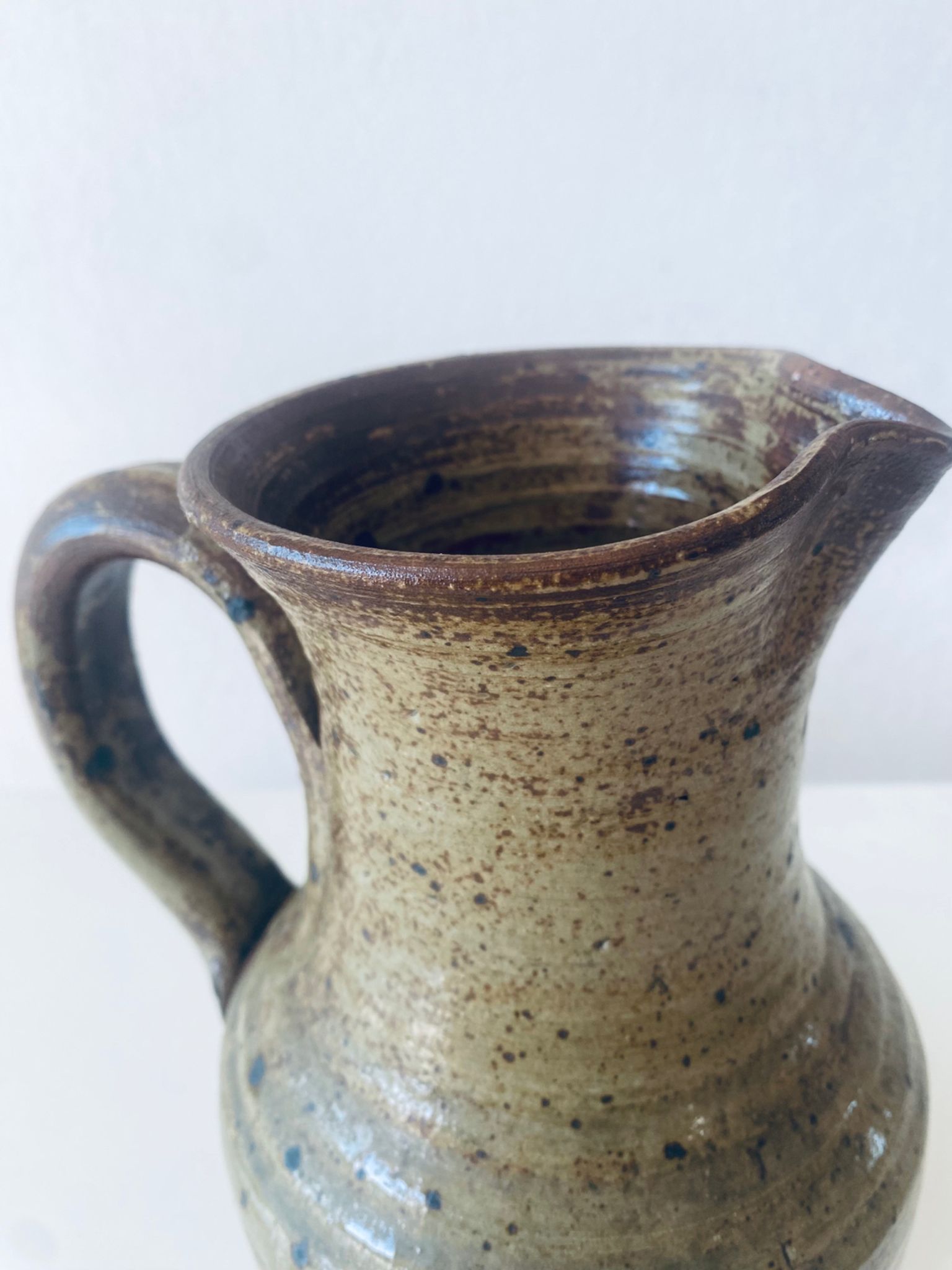 Large vintage pitcher in pyrite stoneware