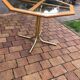 Octagonal Brass & Glass Dining Table
