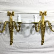 Pair of sconces Bronze 2 lights Louis XVI style