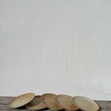 5 assiettes en dessert en grès beige