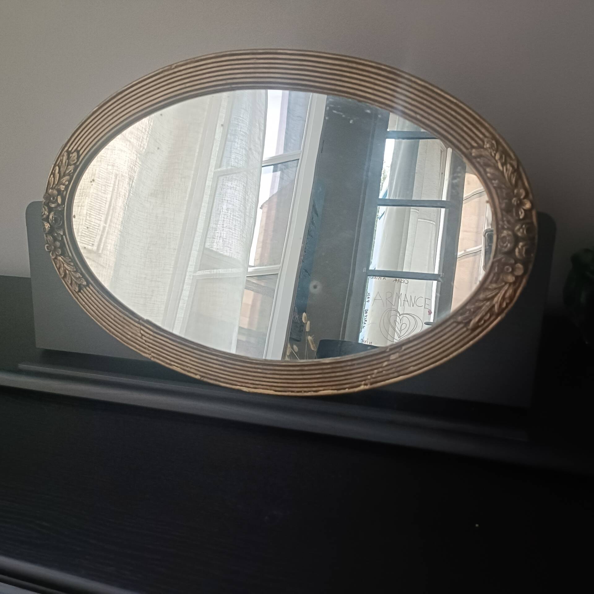Art Deco oval mirror